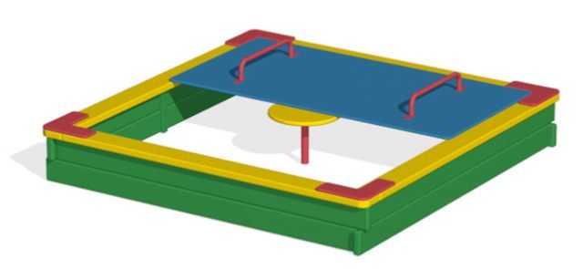 ПС-01К1 Песочница с крышкой и столиком